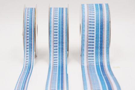 Небесно-синій та Білий Смугастий Тканинний Риббон Набір_AI